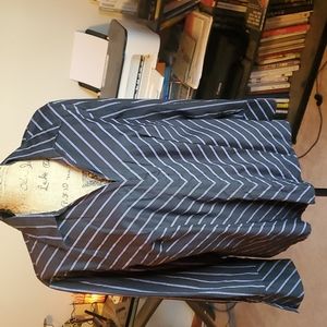 Lane Bryant black striped collared shirt, size 18/20